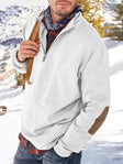 Quarter Zip Sweater | Casual | Elbow Patches | Half Zip Sweatshirt | Men's Clothing