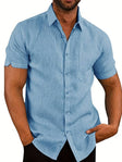 Short Sleeve Shirt - Men's Lightweight Collared Button-Up Shirt