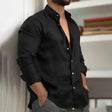Button-Up Shirt | Long Sleeve | Lightweight | Collared Shirt | Men's Linen Shirt