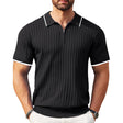 Knit T-Shirt - Collared - Quarter Zip - Polo Shirt - Men's Shirt
