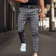 Checkered Pants - Plaid - Slim Fit - Chinos - Men's Pants