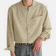 Button-Up Shirt - Men's Casual Loose Fit Long Sleeve Dress Shirt