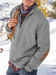 Quarter Zip Sweater | Casual | Elbow Patches | Half Zip Sweatshirt | Men's Clothing