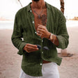 Long Sleeve Shirt - Button-Up - Lightweight - Linen Shirt - Men's Shirts