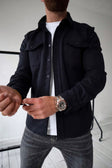 Overshirt - Men's Long Sleeve Button-Up Shirt with Breast Pockets