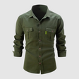 Denim Shirt - Men's Long Sleeve Button-Up Shirt with Breast Pockets