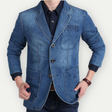 Denim Blazer - Slim Fit - Button-Up - Blazer Jacket - Men's Blazer