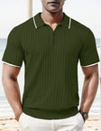 Knit T-Shirt - Collared - Quarter Zip - Polo Shirt - Men's Shirt