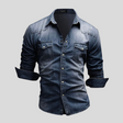 Denim Shirt - Long Sleeve - Slim Fit - Button-Up Shirt - Men's Shirts