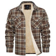 Plaid Overshirt - Men's Button-Up Fleece Lined Shirt Jacket for Winter