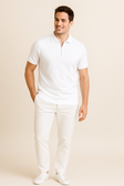 Quarter-Zip Polo - Short Sleeve - Collared - Polo T-Shirt - Men's Shirt