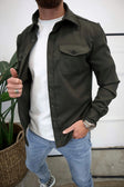 Overshirt - Men's Long Sleeve Button-Up Shirt with Breast Pockets