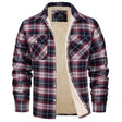 Plaid Overshirt - Men's Button-Up Fleece Lined Shirt Jacket for Winter