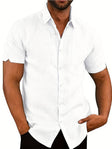 Short Sleeve Shirt - Men's Lightweight Collared Button-Up Shirt