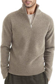 Quarter Zip Jumper | Knitted | Rib Knit | Polo Sweater | Men's Half Zip Jumper