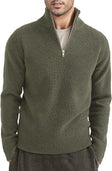 Quarter Zip Jumper | Knitted | Rib Knit | Polo Sweater | Men's Half Zip Jumper