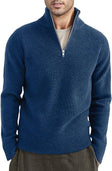 Quarter Zip Jumper | Knitted | Rib Knit | Polo Sweater | Men's Half Zip Jumper