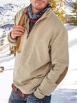 Quarter Zip Sweater | Casual | Elbow Patches | Half Zip Sweatshirt | Men's Clothing
