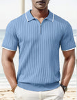 Knit T-Shirt - Collared - Quarter Zip - Polo Shirt - Men's Shirt