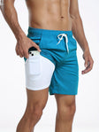 Swim Shorts - Men's Drawstring Quick Dry 2-in-1 Board Shorts