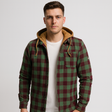 Hooded Overshirt - Button-Up - Breast Pockets - Plaid Hoodie - Men's Clothing