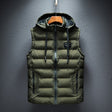 Puffer Vest - Hooded - Sleeveless - Quilted Vest - Men's Winter Vest