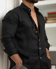 Linen Shirt - Cotton - Long Sleeve - Button-Up Shirt - Men's Shirts