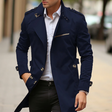 Trench Coat - Men's Classic Mid Length Single Breasted Trench Coat