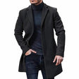 Wool Jacket - Single Breasted - Mid Length - Wool Trench Coat - Men's Winter Jacket