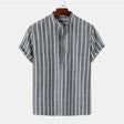 Striped Shirt - Summer - Buttoned Up - Short Sleeve Shirt - Men's Shirts