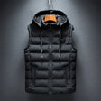 Puffer Vest - Hooded - Sleeveless - Quilted Vest - Men's Winter Vest