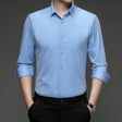 Button-Up Shirt - Stretchy - Long Sleeve - Oxford Shirt - Men's Shirt