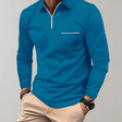Long Sleeve Polo Shirt - Men's Collared Quarter Zip Polo Shirt
