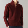 Quarter Zip Jumper - Men's Regular Fit Half Zip Knitted Sweater