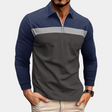 Long Sleeve Polo Shirt - Men's Collared Quarter Zip Long Sleeve T-Shirt