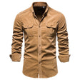 Corduroy Shirt | Long Sleeve | Breast Pockets | Button-Up Shirt | Men's Shirt