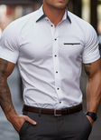 Button-Up Shirt | Slim Fit | Collared | Short Sleeve Shirt | Men's Shirt