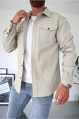 Overshirt - Men's Long Sleeve Button-Up Shirt with Breast Pockets