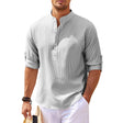 Summer Shirt - Men's Lightweight Half Buttoned Long Sleeve Shirt