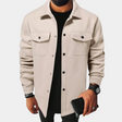 Overshirt - Men's Button-Up Shirt Jacket with Breast Pockets