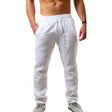 Linen Pants - Men's Elastic Waist Loose Fit Summer Pants