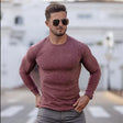 Knitted Sweater - Rib Knit - Long Sleeve - Slim Fit Jumper - Men's Jumper