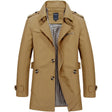 Trench Coat - Men's Classic Mid Length Single Breasted Trench Coat