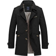 Trench Coat - Men's Classic Mid Length Single Breasted Trench Coat