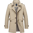 Trench Coat - Men's Classic Mid Length Single Breasted Trench Coat