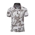 Summer Shirt - Men's Short Sleeve Printed Collared Polo T-Shirt