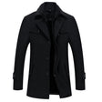 Men's Wool Trench Coat - Single Breasted - Zipped Up - Wool Coat - Men's Winter Jackets