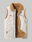 Corduroy Vest - Men's Casual Sherpa Fleece-Lined Vest for Autumn