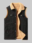 Corduroy Vest - Men's Casual Sherpa Fleece-Lined Vest for Autumn