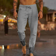 Linen Pants - Drawstring - Elastic Waist - Casual Pants - Men's Pants